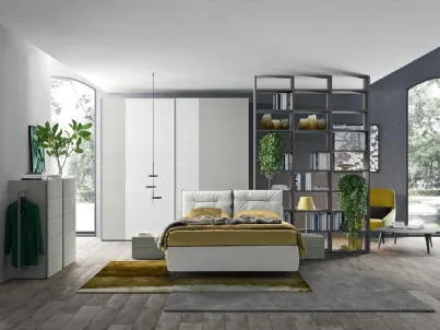 Letto in ecopelle con testiera trapuntata Golf Kiss di Colombini Casa
