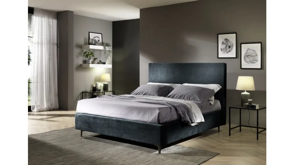 Letto matrimoniale in tessuto Timo di Italnotte