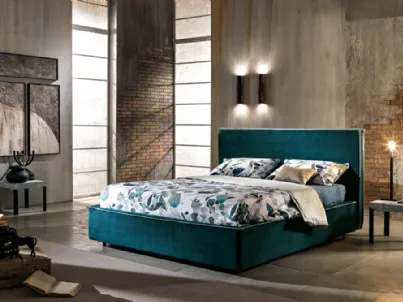 Letto matrimoniale in tessuto con bordo a contrasto Jersey di Artigianaletti