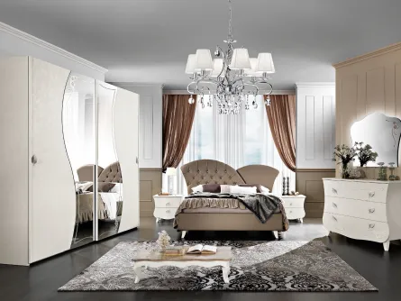 Letto con testiera in tessuto Aurora di Mobil Più