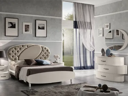 Letto con testiera capitonnè Movida Ecomalta di Mobil Più