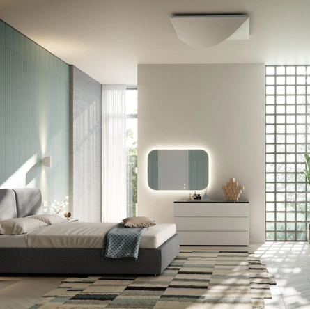 Letto imbottito in tessuto Lenox Night 08 di Orme