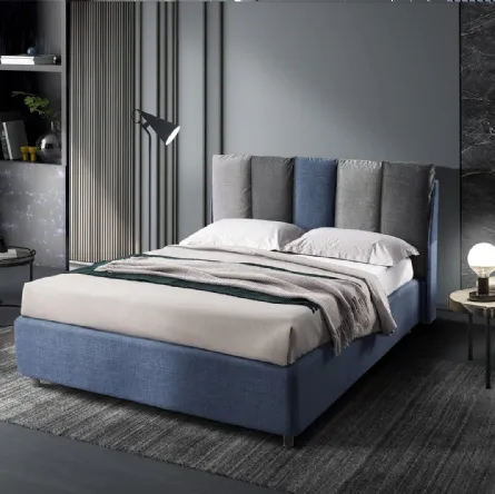Letto matrimoniale in tessuto con testiera imbottita Pillow di Artigianaletti