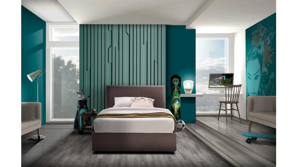 Letto singolo in tessuto Elba di Artigianaletti