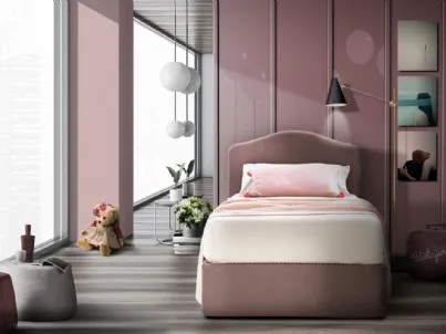 Letto in tessuto con testiera sagomata Lipari di Artigianaletti