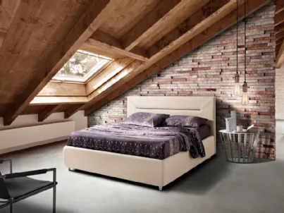 Letto matrimoniale in tessuto chiaro Street di Artigianaletti