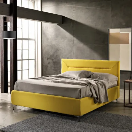Letto matrimoniale in tessuto chiaro Street di Artigianaletti