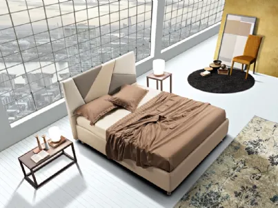 Letto con testiera a linee geometriche dove forme e colori diversi si incastrano perfettamente Tetris Artigianaletti