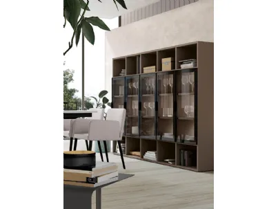 Libreria in melaminico con ante in vetro Golf Infinity L08 di Colombini Casa
