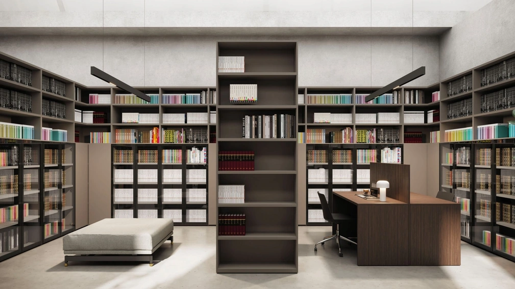 Libreria componibile a muro in melaminico di Nardi Interni