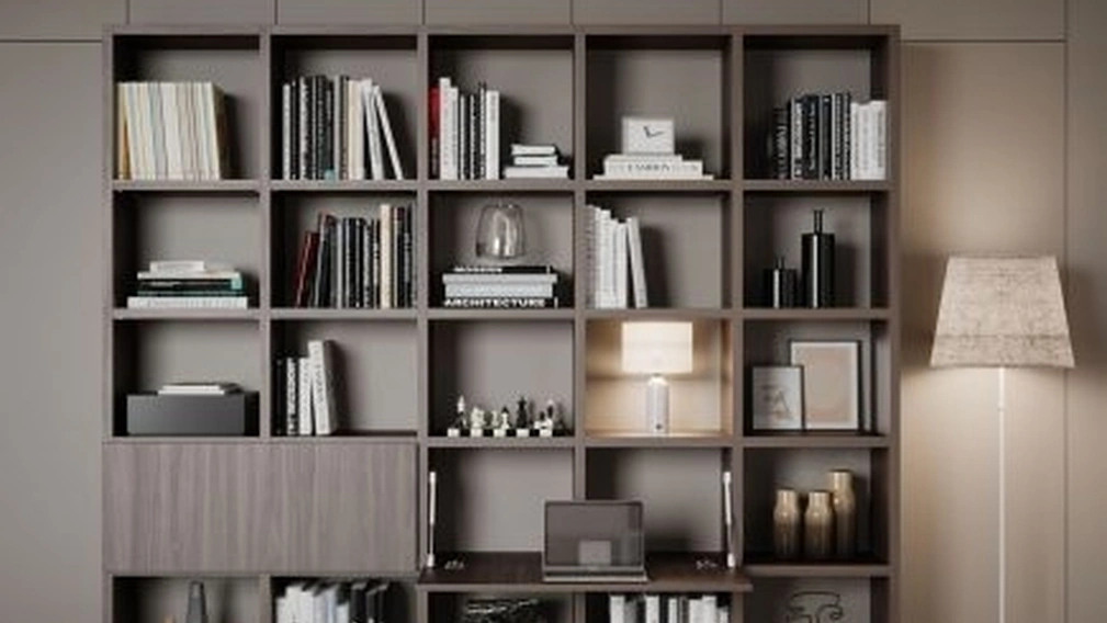 Libreria componibile in melaminico finitura Ossidato di Nardi Interni