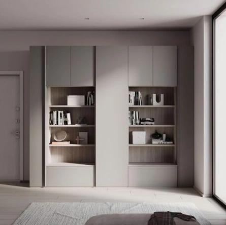 Libreria a muro in melaminico Tortora di Nardi Interni