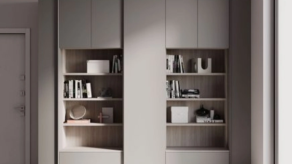 Libreria a muro in melaminico Tortora di Nardi Interni