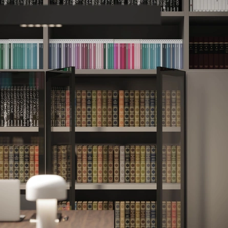 Libreria in melaminico con anta in Vetro di Nardi Interni