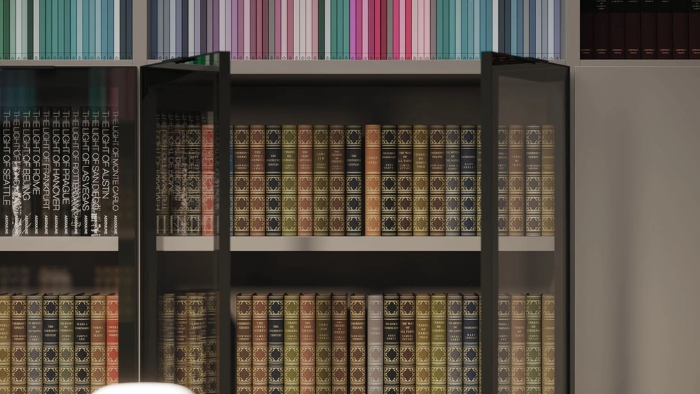 Libreria in melaminico con anta in Vetro di Nardi Interni