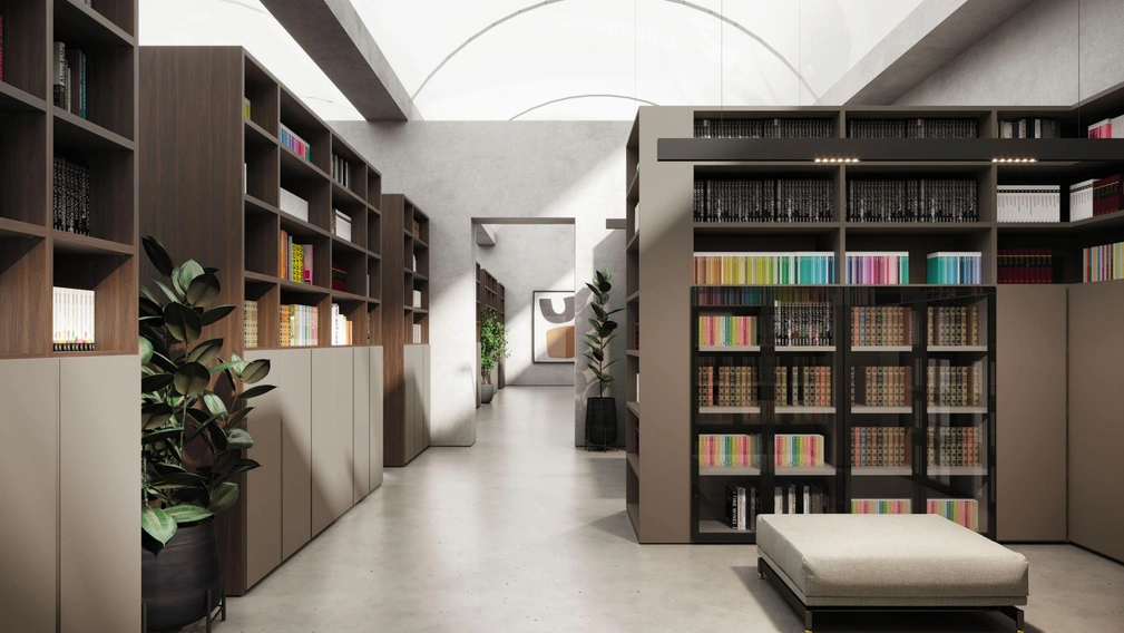 Libreria con anta in Vetro di Nardi Interni