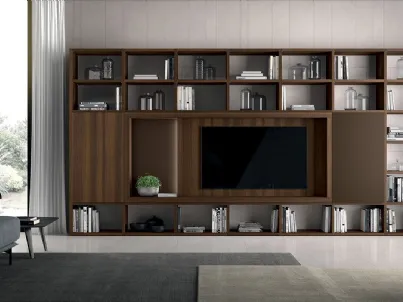 Libreria Vitalyty a parete stile moderno in melaminico di Colombini Casa