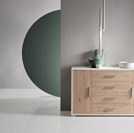 Madia Amal in melaminico effetto Rovere di Ikone Casa