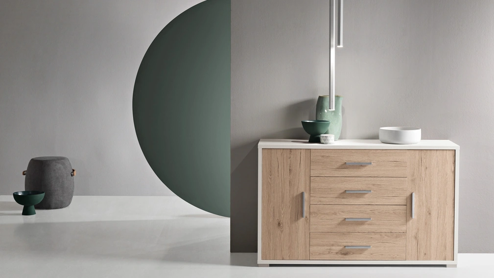 Madia Amal in melaminico effetto Rovere di Ikone Casa