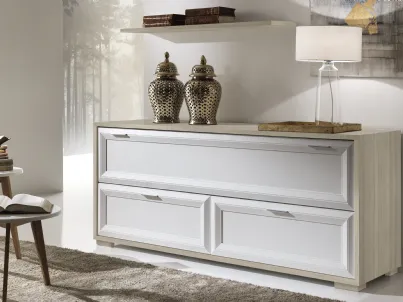 Madia Jazz composizione J060 finitura Bianco Frassino e Olmo Chiaro di Gierre Mobili