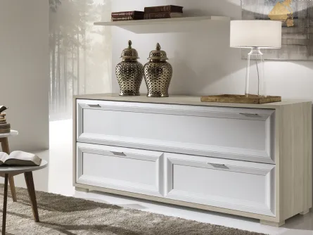 Madia Jazz composizione J060 finitura Bianco Frassino e Olmo Chiaro di Gierre Mobili