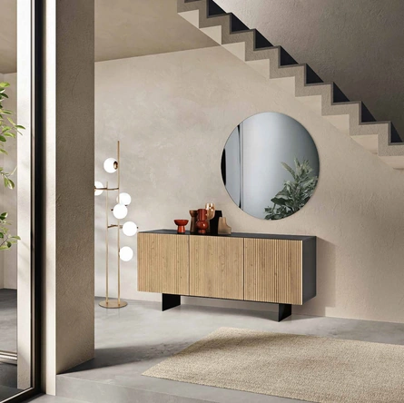 Madia Ronda con ante in MDF Rovere chiaro di Capodarte