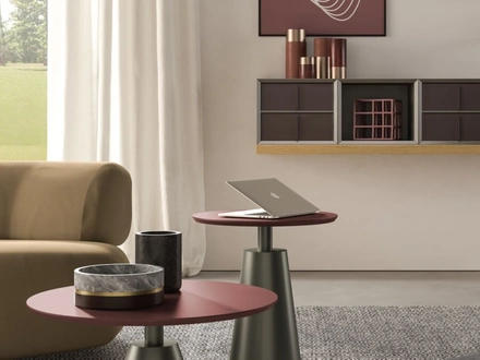 Mobile sospeso Strema in marterico Rovere con cassetti in cuoio di Orme