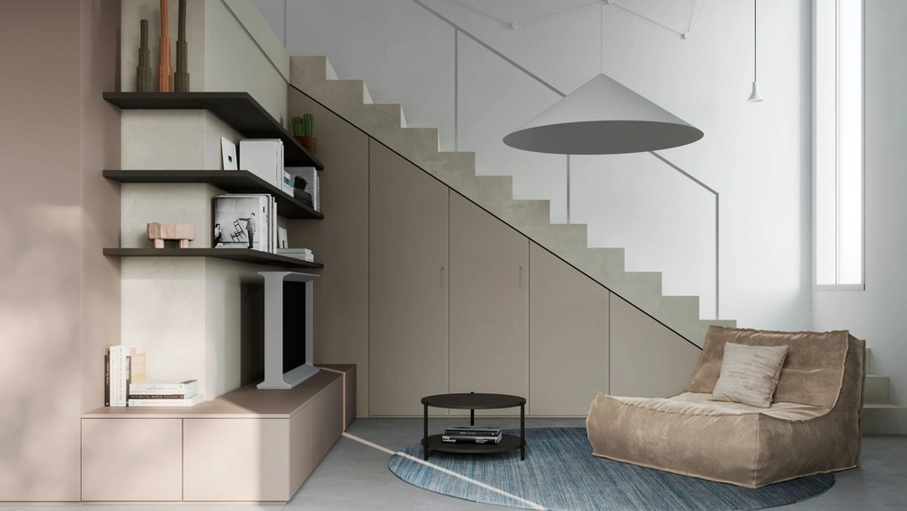 Parete Attrezzata Living con mensole di Nardi Interni