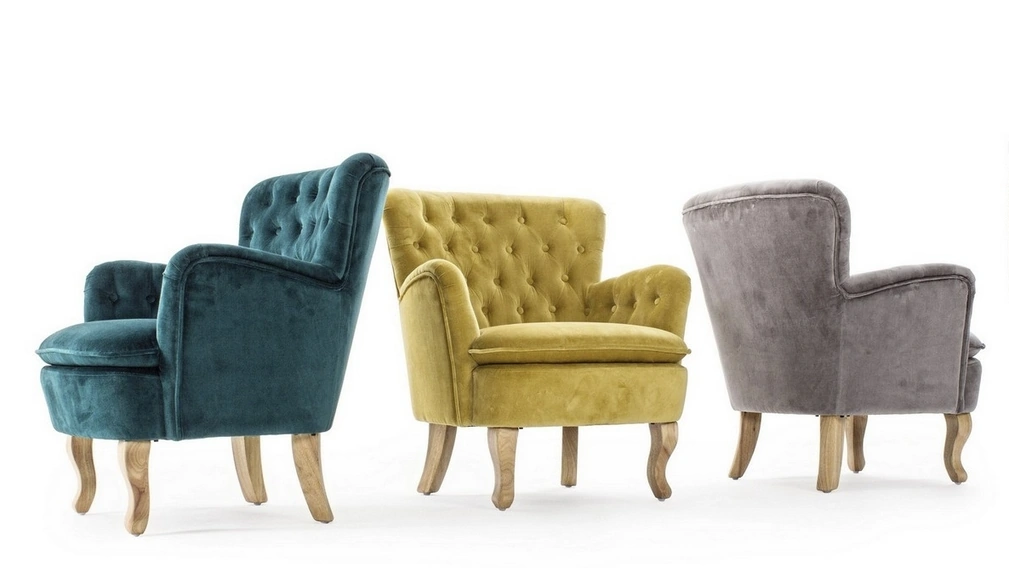 Poltrona in velluto Orlins di Bizzotto