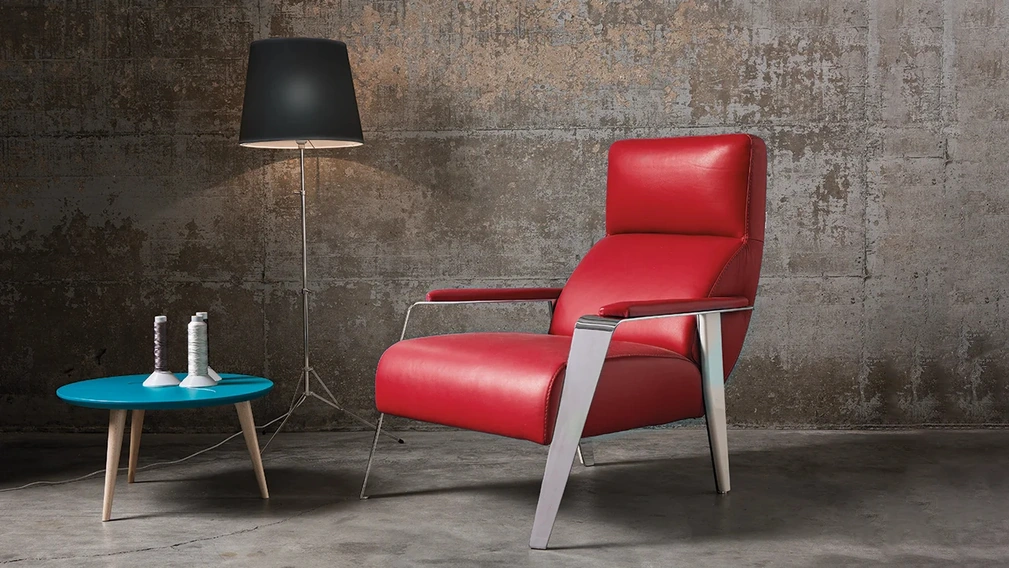 Poltrona in pelle Blade di Delta Salotti