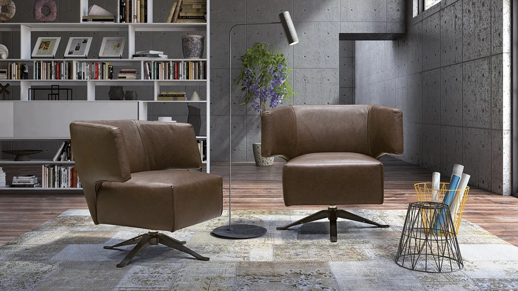 Poltroncina in pelle Dorè di Delta Salotti