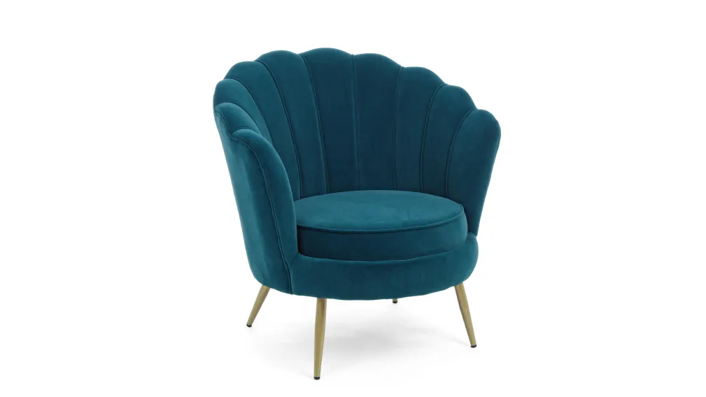 Poltrona Giliola Blu Pavone di Bizzotto