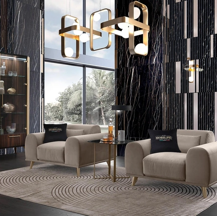 Poltrona in tessuto imbottito Malibu di Mobil Più