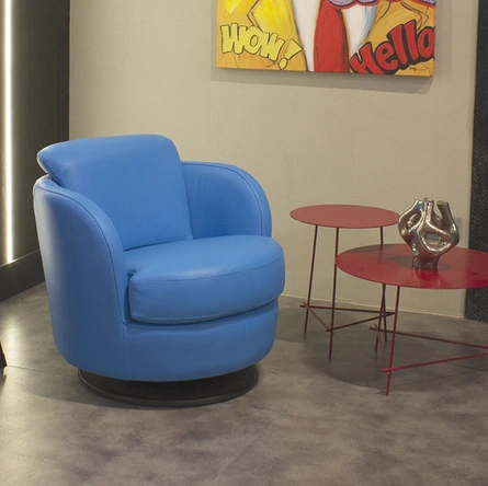 Poltroncina in pelle Vanessa di Delta Salotti