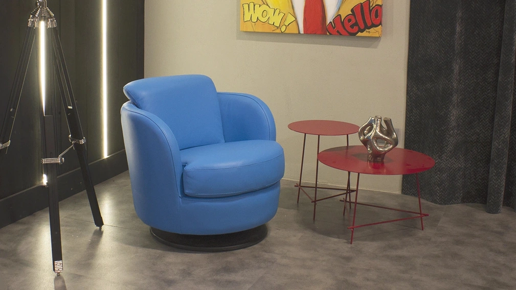 Poltroncina in pelle Vanessa di Delta Salotti