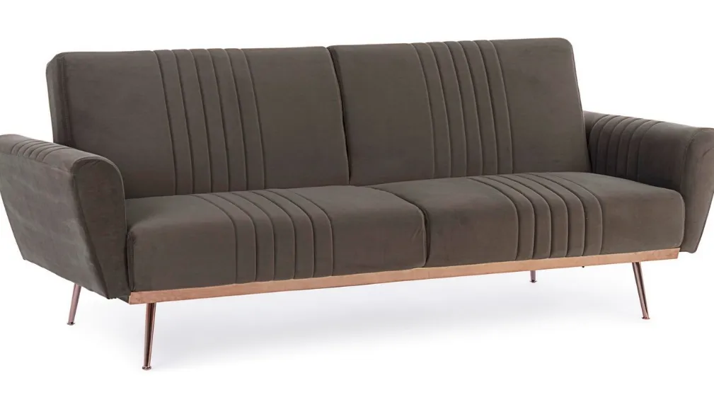Divano Letto Johnny in tessunto color Visone di Bizzotto