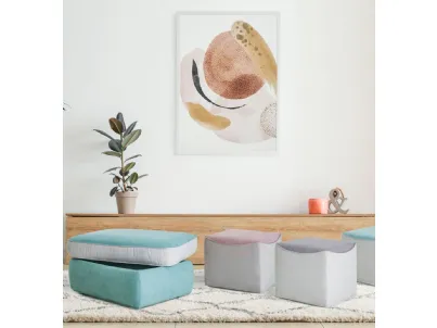 Pouf quadrato in tessuto colori pastello Ryan di Aerre