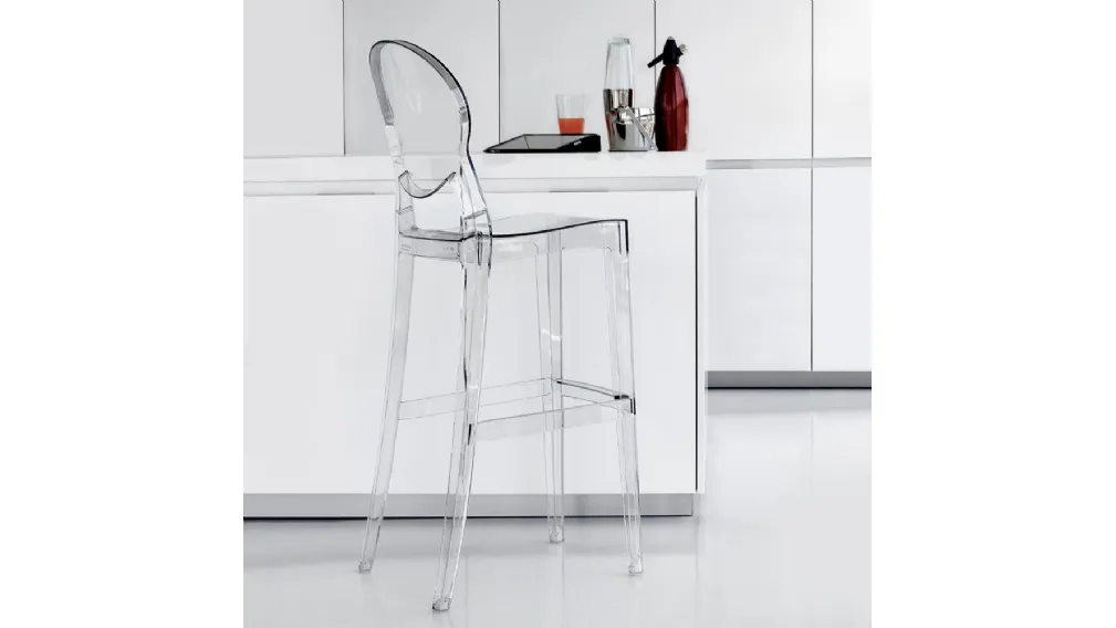 Sgabello Ink Stool 74 in policarbonato trasparente di La Seggiola