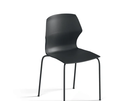 Sedia in policarbonato con struttura in acciaio brunito Kiki di Orme