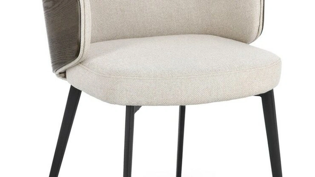 Sedia Kinsley light in tessuto imbottito e frassino di Bizzotto
