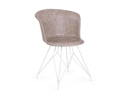 Sedia Loft rivestita Ecopelle Beige di Bizzotto