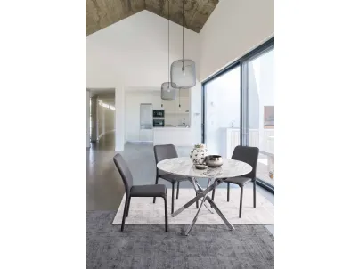 Sedia Pathos rivestimento ecopelle Grigio di Bizzotto