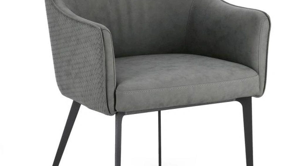 Sedia Russell in ecopelle Grigio Scuro di Bizzotto