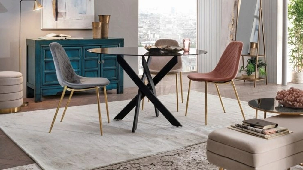 Sedia Terry rivestita in velluto di Bizzotto