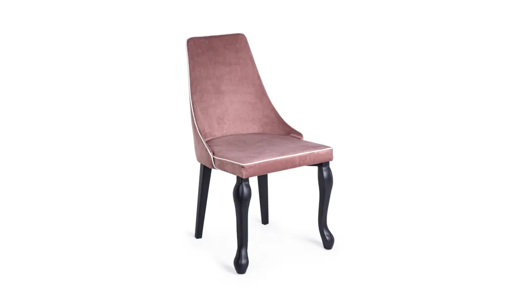 Sedia Vittoria rivestita Velluto Blush di Bizzotto