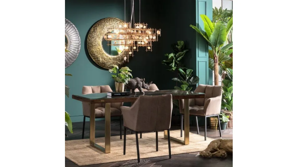 Tavolo Conley con top in vetro e legno di Kare Design