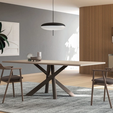 Tavolo Diago con top in dekor Avana di Orme