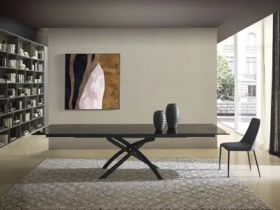 Tavolo T1225A Twist 200 in ceramica lucida di Zamagna