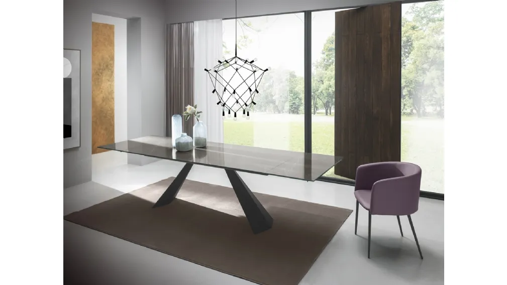 Tavolo T1335A Coast 200 in ceramica lucida di Zamagna