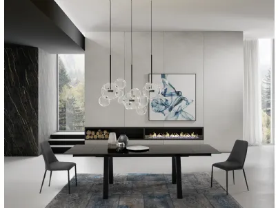Tavolo T1358A Sand 180 in ceramica nero lucido di Zamagna